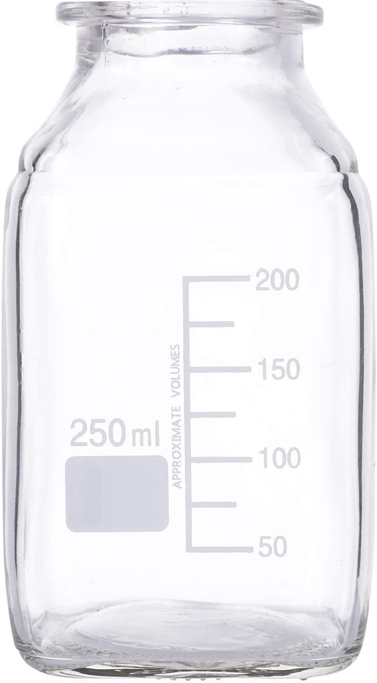GL45 square bottles graduation range: 100ml to 900ml borosilicate